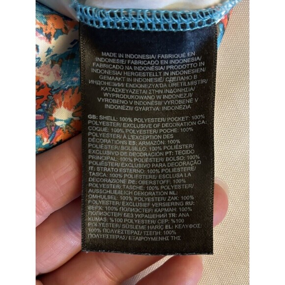 THE NORTH FACE Amphibious Active Romper Girls XL 14/16 Blue Floral Short Stretch - Picture 12 of 16